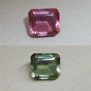 [18.08 ct] 合成アレキサンドライト エメラルドカット ルース 宝石 ジュエリー