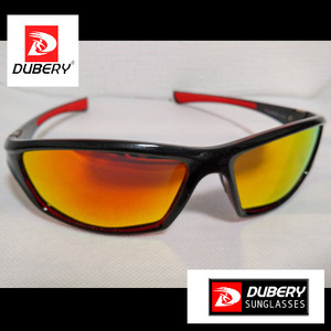 人気 偏光サングラス ブラックフレーム ミラーイエローレンズ DUBERY DUBERY