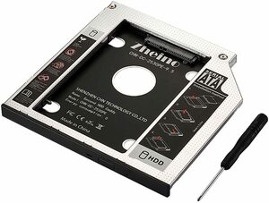 Zheino 2nd 9.5mmノートPCドライブマウンタ セカンド 光学ドライブベイ用 SATA/HDDマウンタよりCD/DVD