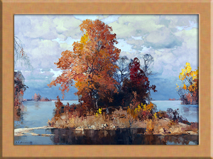 黄金の秋 A4 ロシア, 絵画, 油彩, 自然、風景画