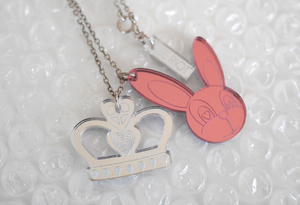  beautiful goods Lee la Io to necklace accessory jewelry ... rabbit Crown pink chain sterling silver strap 