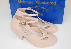 24,000円 限定 Melissa Vivienne Westwoodパンプス ラバーシューズ サンダル ハイヒール レディース23.5サイズ37ベージュSLYレインシューズ