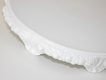 新品に近い美品 ドイツ製 ROSENTHAL磁器ケーキプレート ケーキ皿スタンド大皿フルーツプレート花柄ホワイト白フレアプレート盛皿パーティー_画像4