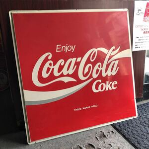 コカコーラ大型看板　横90.5センチ縦91センチ店内使用でした。当時物