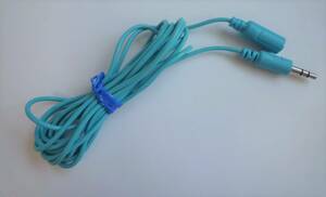 オーディオケーブル 3.5mm ステレオミニプラグ ミニジャック 2.1m 青 オス-メス ミニプラグ 延長ケーブル 延長コード 中継コード 　