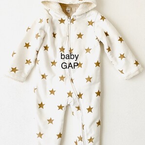 babyGAP ベビー ボディーオール 星柄とボアのリバーシブルふわふわもこもこでとても暖かい。寒さ対策にぴったり。80センチ