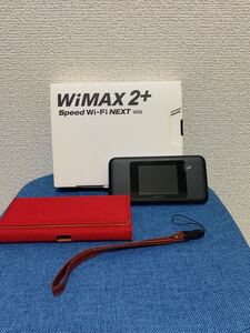 ケース付き 美品 WiMAX 2+ Speed Wi-Fi NEXT W06 モバイルルーター ブラック×ブルー HUAWEI