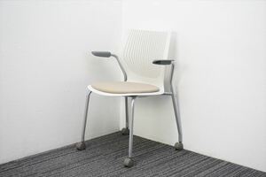 [ free shipping ][ used ][ beautiful goods ]no-ru(Knoll) multi generation mi-ting chair start  King type elbow attaching beige 