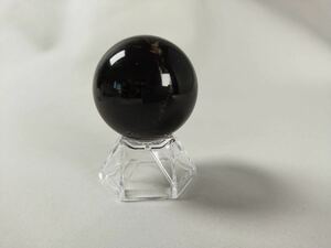 モリオン丸玉　黒水晶　チベット産　魔除け　天然石　鉱物　45mm 