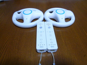 HR055【送料無料】Wii マリオカート ハンドル リモコン ストラップ 2個セット(動作良好 クリーニング済)