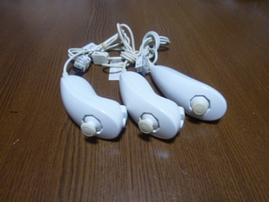 N040【送料無料 動作確認済】Wii ヌンチャク 3個セット ホワイト 白 NINTENDO 任天堂 純正