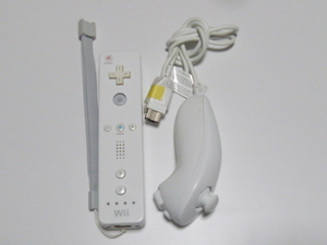 RNS001【即日配送 送料無料 動作確認済】Wii リモコン ヌンチャク　ストラップ　セット　純正品　RVL-003 白　ホワイト 