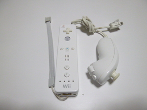 RNS002【即日配送 送料無料 動作確認済】Wii リモコン ヌンチャク ストラップ セット 純正品 RVL-003 白 ホワイト
