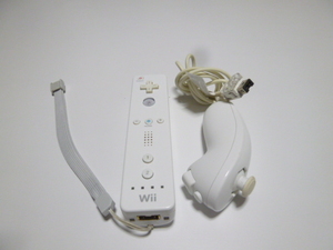 RNS003【即日配送 送料無料 動作確認済】Wii リモコン ヌンチャク　ストラップ　セット　純正品　RVL-003 白　ホワイト 