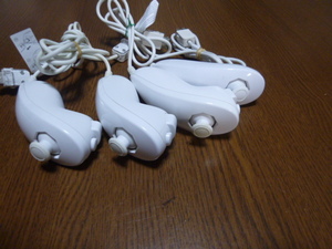 N093【送料無料 動作確認済】Wii ヌンチャク 4個セット ホワイト(クリーニング済)白 NINTENDO 任天堂 純正