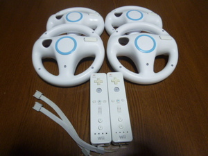 A051【送料無料 即日配送 動作確認済】Wii マリオカート ハンドル4つ リモコン2つ セット
