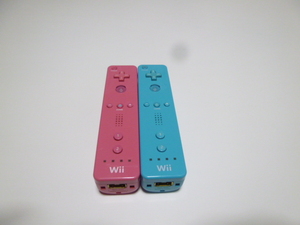 R085【送料無料 動作確認済 即日発送】Wii　WiiU リモコン　純正 RVL-003 ピンク　ブルー　任天堂