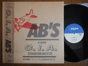 【帯LP】AB’S(MOON1303アルファムーン1985年PROMO見本45RPM/C.I.A./芳野藤丸/DUB MIX/CLUB MIX/OBI/FUJIMARU YOSHINO)