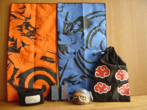 ♯Fay27DAナルト疾風伝NARUTO疾風忍具集フルコンプ全7種てぬぐい♂BANDAIバンダイ♀200円〓005249_s