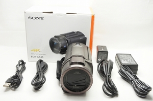【アルプスカメラ】美品 SONY ソニー Handycam FDR-AX45 ブラウン デジタル4Kビデオカメラレコーダー 元箱付 220105q