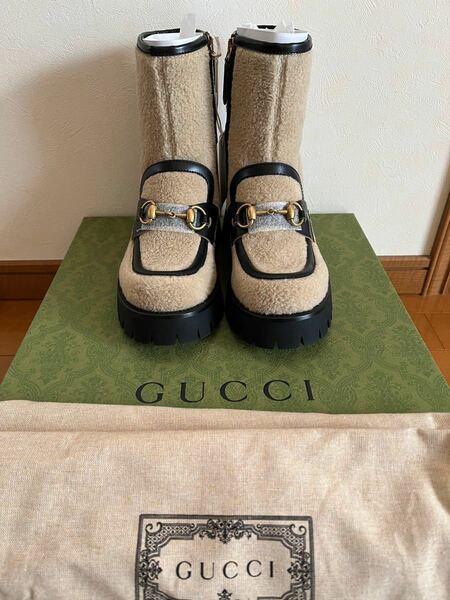 【最終値下げ】GUCCIグッチ　ホースビットウールショートアンクルブーツ