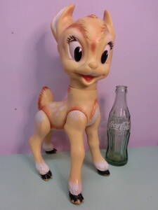  Disney Bambi *60*s Vintage Raver doll doll BIG 37.VINTAGE RUBBER DOLL sofvi figure DISNEY Bambi