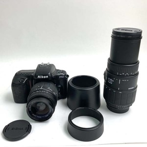e)ニコン Nikon フィルムカメラ F50 シグマ SIGMA レンズ F3.5 28-80mm ・70-300mm ※ジャンク品 不動品 一部劣化有り レンズキャップ有