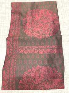着物　きもの　帯　古布 木綿 リメイク 型染 赤　黒　アンティーク　129