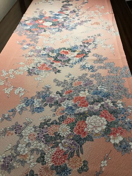 3 小紋 金彩菊牡丹梅 ぼかし ハギレ