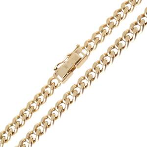 K18/18 gold flat 2 surface chain necklace neck around 62cm 49.7g structure . department official certification stamp HO burnishing finishing goods A rank 