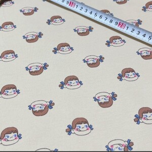 ペコちゃん スムースニット 170×45cm 布 はぎれ ハギレ ニット生地 ハンドメイド