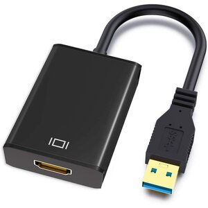 USB HDMI 変換アダプタ、ABLEWE ドライバー内蔵 USB 3.0 to HDMI 変換 ケーブル 5Gbps高速伝送 耐用性 1080P 高画質 使用簡単