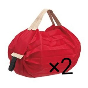 マーナMARNA シュパットエコバッグ ShupattoポケッタブルバッグR赤 2個セット 買い物袋