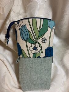 ペンケース 化粧ポーチ ハンドメイド 花柄チューリップ