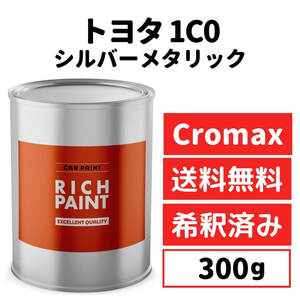 トヨタ シルバーメタリック 1C0 車 塗料 希釈済み アクサルタ クロマックスプロ ベースコート キズ 補修 修理 TOYOTA 300g RICHPAINT