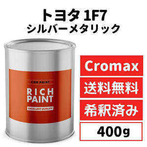 トヨタ シルバーメタリック 1F7 車 塗料 希釈済み アクサルタ クロマックスプロ ベースコート キズ 補修 修理 TOYOTA 400g RICHPAINT