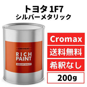 トヨタ シルバーメタリック 1F7 車 塗料 希釈なし アクサルタ クロマックスプロ ベースコート キズ 補修 修理 TOYOTA 200g RICHPAINT