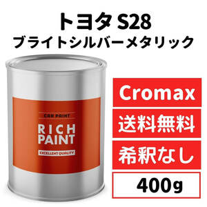 トヨタ ブライトシルバーメタリック S28 車 塗料 希釈なし アクサルタ クロマックスプロ ベース キズ 補修 修理 TOYOTA 400g RICHPAINT
