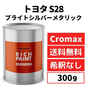 トヨタ ブライトシルバーメタリック S28 車 塗料 希釈なし アクサルタ クロマックスプロ ベース キズ 補修 修理 TOYOTA 300g RICHPAINT