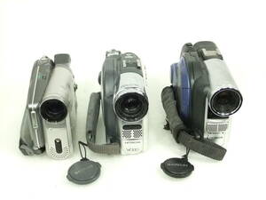 DVDデジタルビデオカメラ 3台 HITACHI WOOO DZ-GX3100/DZ-MV350/Canon DM-DC20 ジャンク Z031
