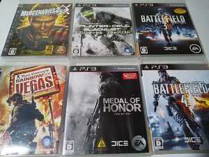 PS3 人気 ソフト 6本セット メダルオブオナー スプリンターセル レインボーシックス マーセナリーズ バトルフィールド