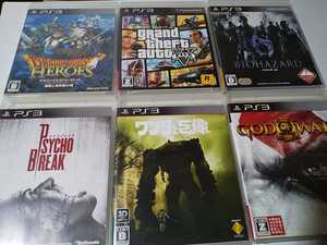 PS3 人気 ソフト 6本セット ワンダと巨像 ゴッドオブウォー サイコブレイク ドラゴンクエストヒーローズ gta5 バイオハザード