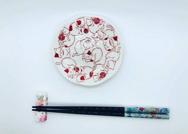 Repose-baguettes papillon en porcelaine, fait à la main, argent, produits divers, vaisselle, vaisselle japonaise, repose-baguettes