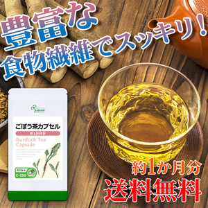 【リプサ公式】 ごぼう茶カプセル 約1か月分 C-250 サプリメント サプリ 健康食品 美容 送料無料
