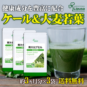 【リプサ公式】 青汁カプセル 約3か月分×3袋 C-138-3 サプリメント サプリ 健康食品 送料無料