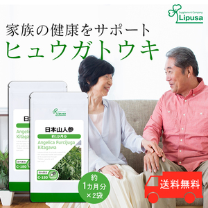 【リプサ公式】 日本山人参 約1か月分×2袋 C-180-2 サプリメント サプリ 健康食品 送料無料