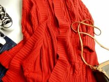 ラルフローレン RALPH LAUREN 大人可愛いきれい色ケーブル編みミドルロング上質コットン羽織りカーディガン♪_画像5