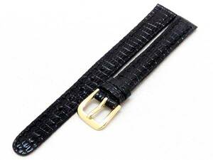 ..... pattern * genuine article Lizard * exotic leather * lizard leather clock belt * black * black 14mm