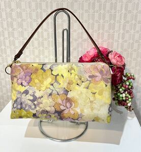 ハンドメイド リバティ生地使用のミニポーチ ミニバッグ エメラルドベイ 花柄