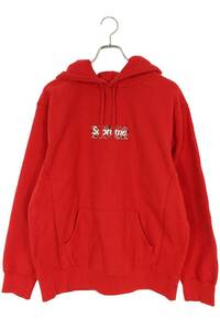 シュプリーム SUPREME 19AW Bandana Box Logo Hooded Sweatshirt サイズ:L バンダナボックスロゴプルオーバーパーカー レッド 【01】